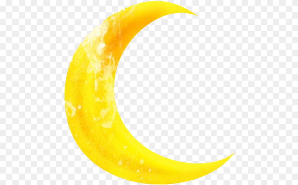 Yellow Crescent Moon Moon, Astronomy, Nature, Night, Outdoors Png Image