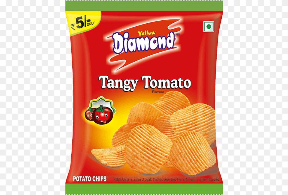 Yellow Diamond Chips Tomato, Food, Snack, Ketchup, Bread Png Image