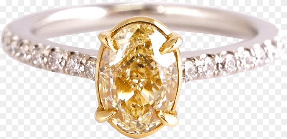 Yellow Diamond Rings In Oval Stone, Accessories, Jewelry, Ring, Gemstone Png