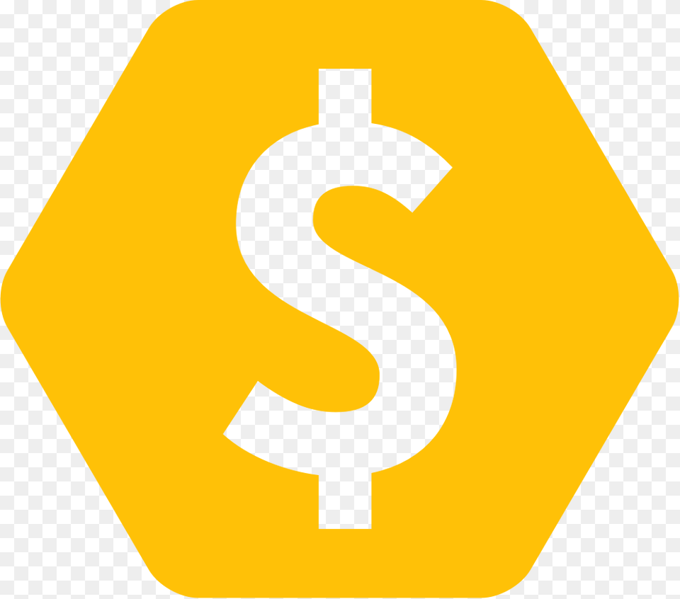 Yellow Dollar Sign Graphic Nimiq Coin, Symbol, Road Sign Png