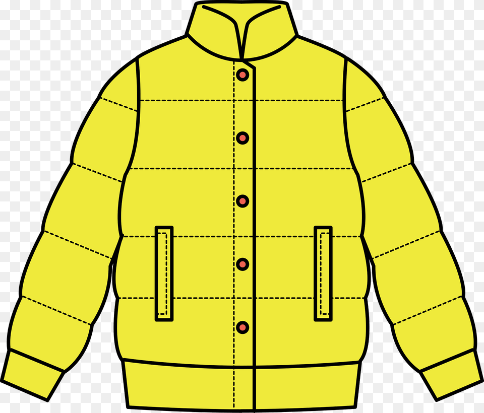 Yellow Down Jacket Clipart, Clothing, Coat, Knitwear, Sweater Free Transparent Png
