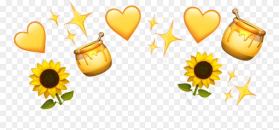 Yellow Emoji Crown Edits Yellow Emoji Crown, Flower, Plant, Sunflower, Food Free Transparent Png