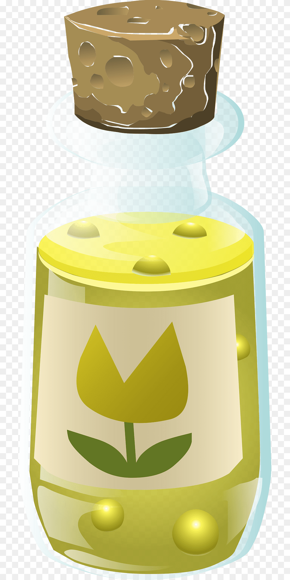 Yellow Essence Corked Bottle Clipart, Jar, Herbal, Herbs, Plant Free Png Download