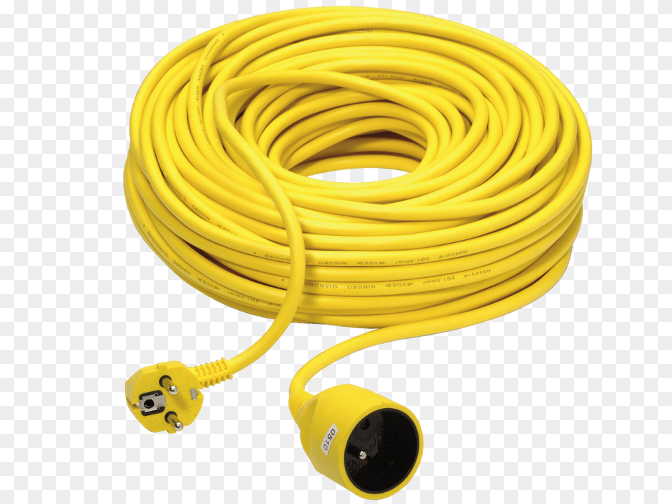Yellow Eu Extension Cord, Adapter, Electronics, Hose Free Png Download