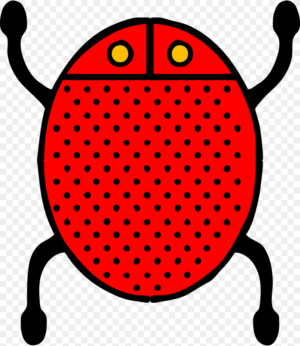 Yellow Eyed Ladybug Clipart, Strawberry, Berry, Food, Fruit Png Image