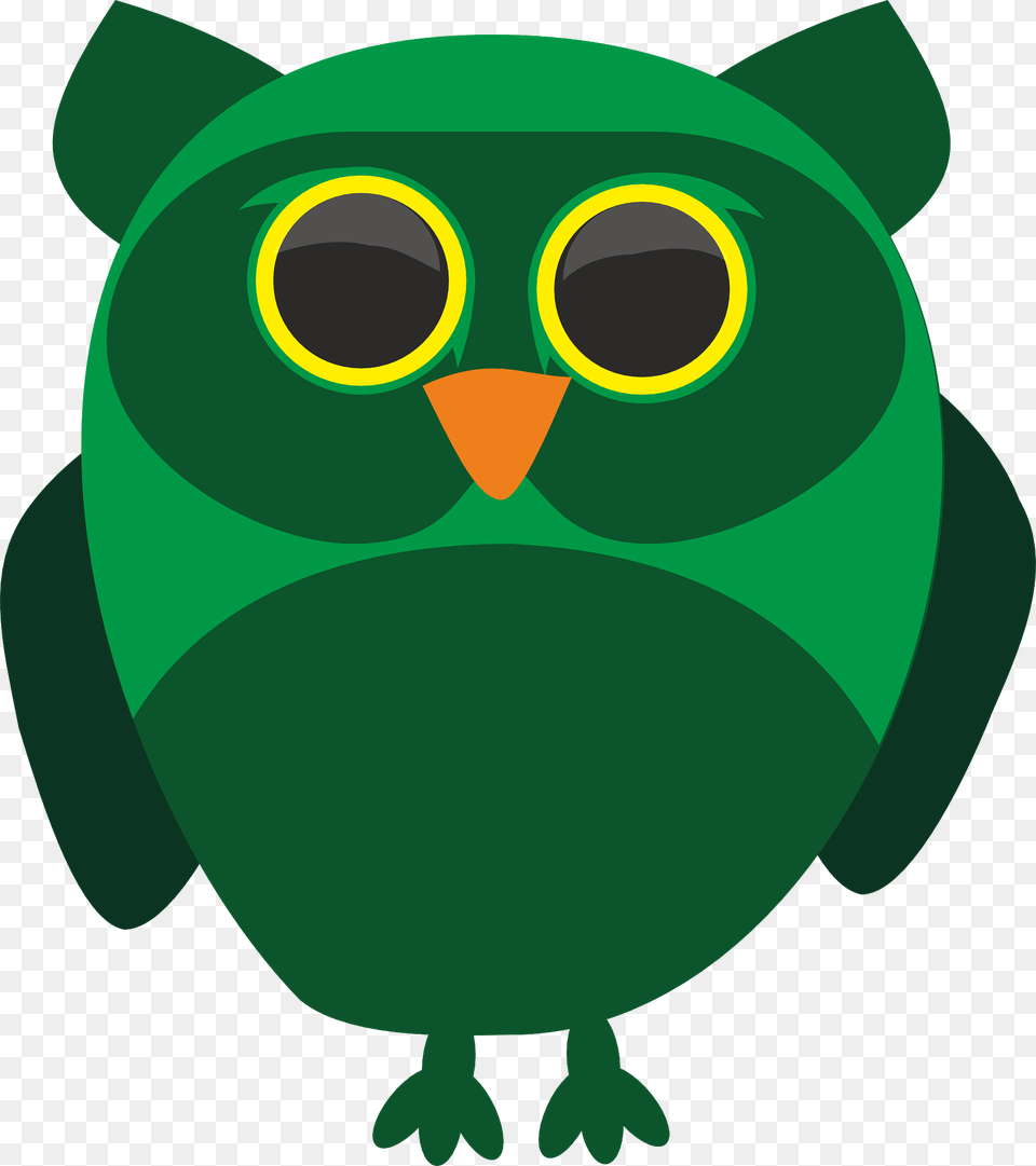 Yellow Eyed Owl Clipart, Green Free Png Download