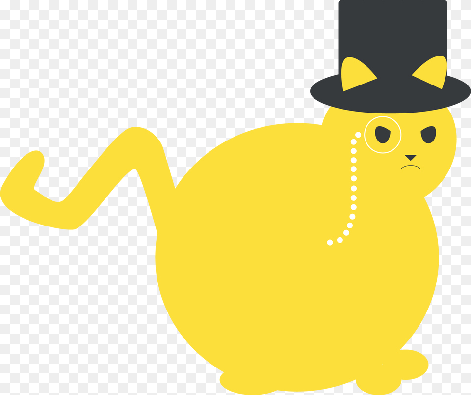 Yellow Fat Cat Clipart Fat Cat With A Hat Clipart, Baby, Person, Animal Png