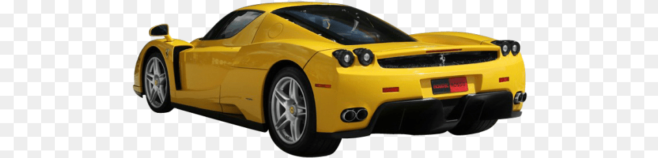 Yellow Ferrari Back Side Image Ferrari Car Back, Alloy Wheel, Vehicle, Transportation, Tire Free Png Download