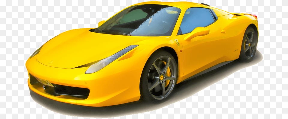 Yellow Ferrari Car, Alloy Wheel, Vehicle, Transportation, Tire Free Png