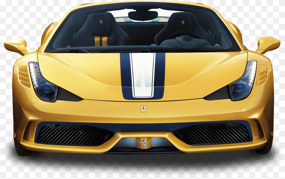 Yellow Ferrari Front View Car Image Ferrari 458 Speciale Aperta Yellow, Vehicle, Coupe, Transportation, Sports Car Free Png