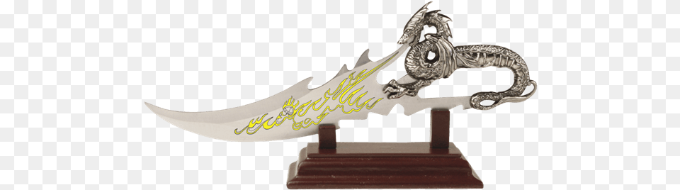 Yellow Fire Breathing Dragon Dagger Dragon Knife, Blade, Weapon, Sword Free Png