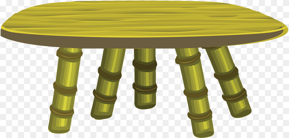 Yellow Five Legs Side Table Clipart, Furniture Free Png
