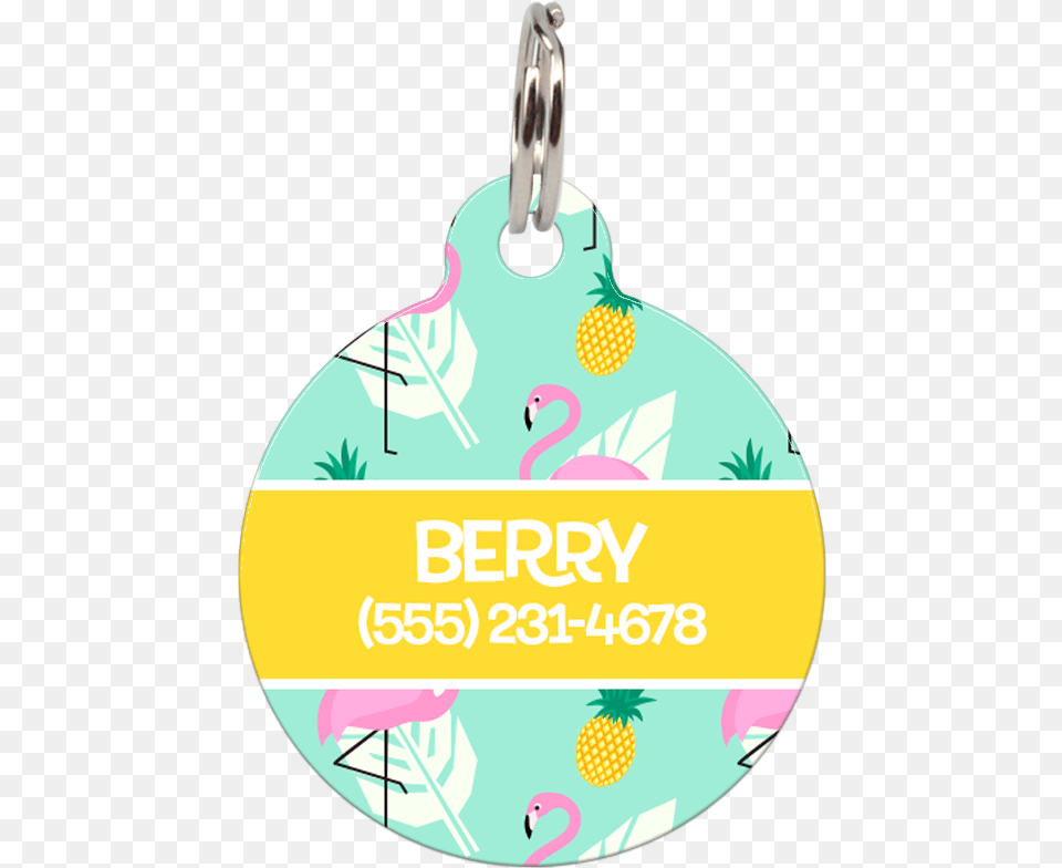 Yellow Flamingos Personalized Dog Id Tag For Pets Illustration, Accessories, Food, Fruit, Pineapple Png