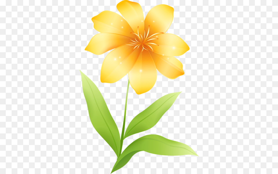 Yellow Flower Clipart Flowering Plant, Anther, Lily, Person, Petal Free Png Download