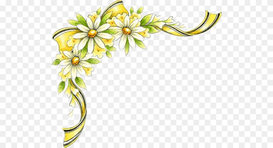 Yellow Flower Corner Border Corner Color Flower Design, Art, Floral Design, Graphics, Pattern Free Transparent Png