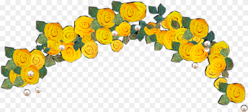 Yellow Flower Crown Transparent, Art, Graphics, Plant, Rose Png Image