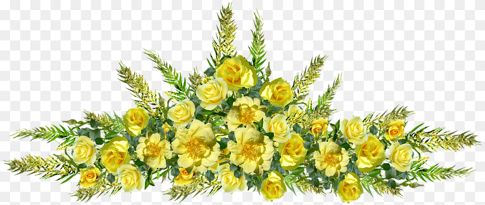 Yellow Flower Decoration, Art, Plant, Pattern, Graphics Free Png Download