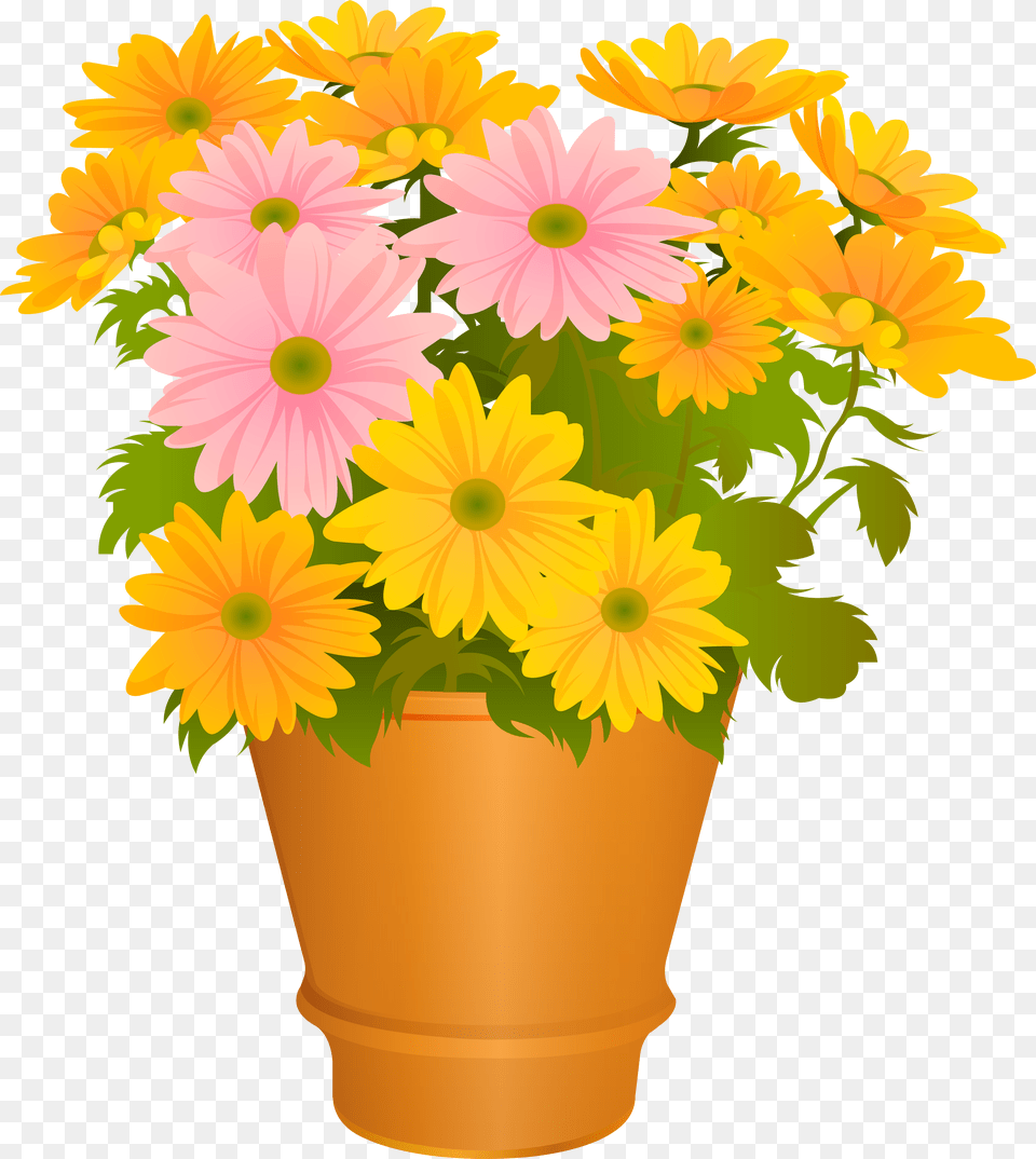 Yellow Flower Pot U0026 Potpng Free Transparent Png