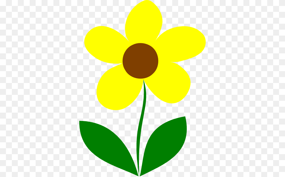 Yellow Flower Stem Clip Art At Clker Flower With Stem Clipart, Plant, Petal, Daisy, Sunflower Free Png