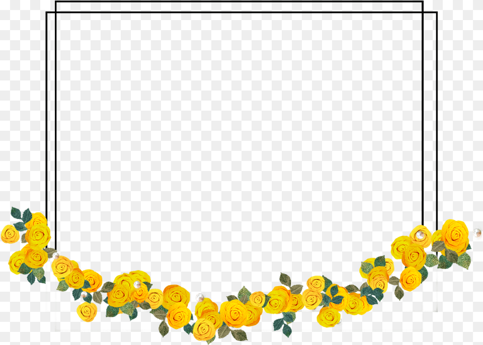 Yellow Flowers Frame Freetoedit Yellow Flowers Frame, Accessories, Necklace, Jewelry, Flower Free Png