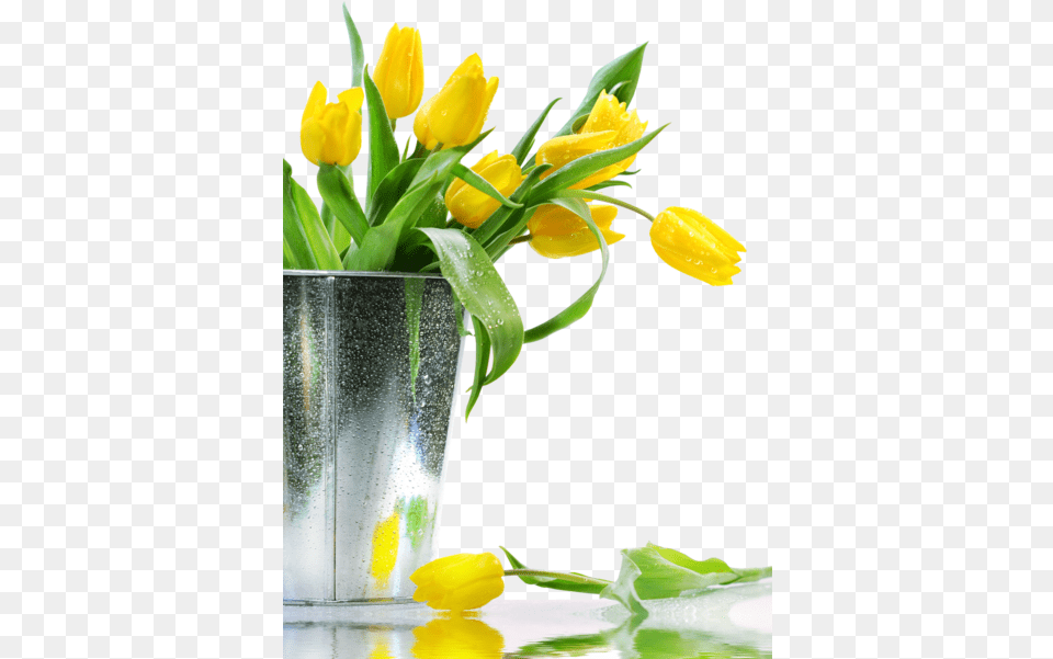 Yellow Flowers Hi Res Psd Official Psds Tulips Drooping In Vase, Flower, Flower Arrangement, Flower Bouquet, Plant Free Transparent Png