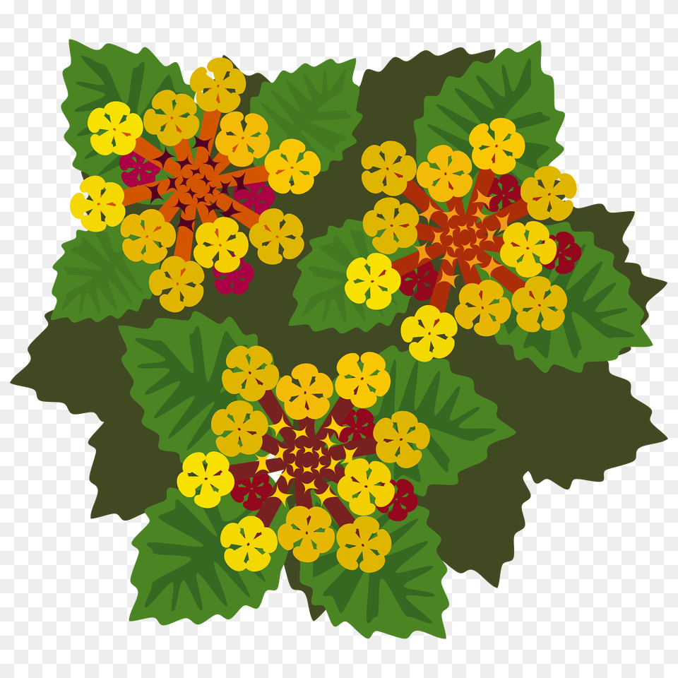 Yellow Flowers With Red Centers Clipart, Art, Floral Design, Graphics, Pattern Free Png Download