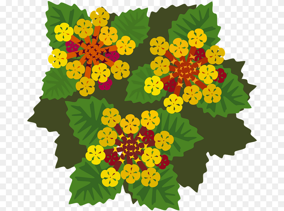 Yellow Flowers With Red Centers Clipart Free Download Lantana Flower Clipart, Art, Floral Design, Graphics, Leaf Png