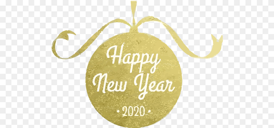 Yellow Font For Happy New Year 2020 Transparent 2020 New Year, Gold, Accessories Free Png