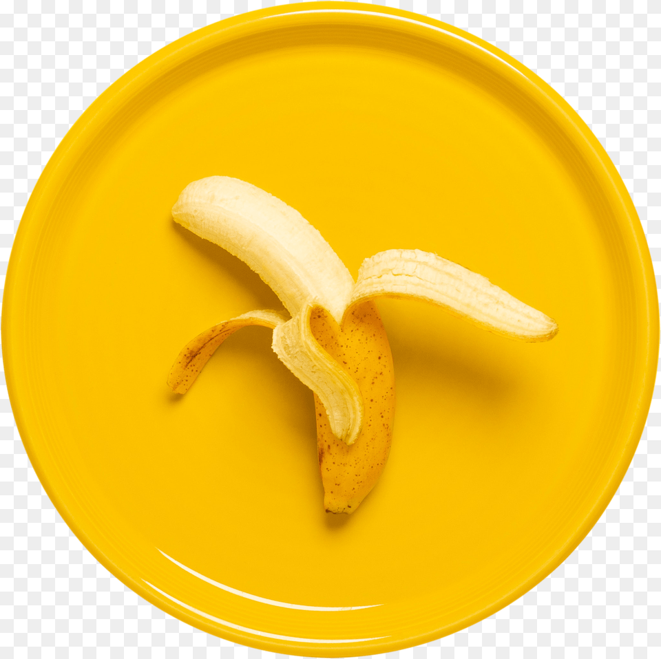 Yellow Food Hd Background, Plate, Banana, Fruit, Plant Free Png