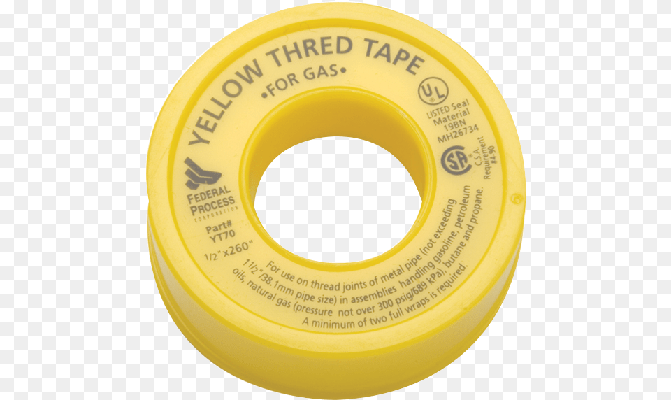 Yellow For Gas Yellow Zip Ptfe Tape Free Transparent Png