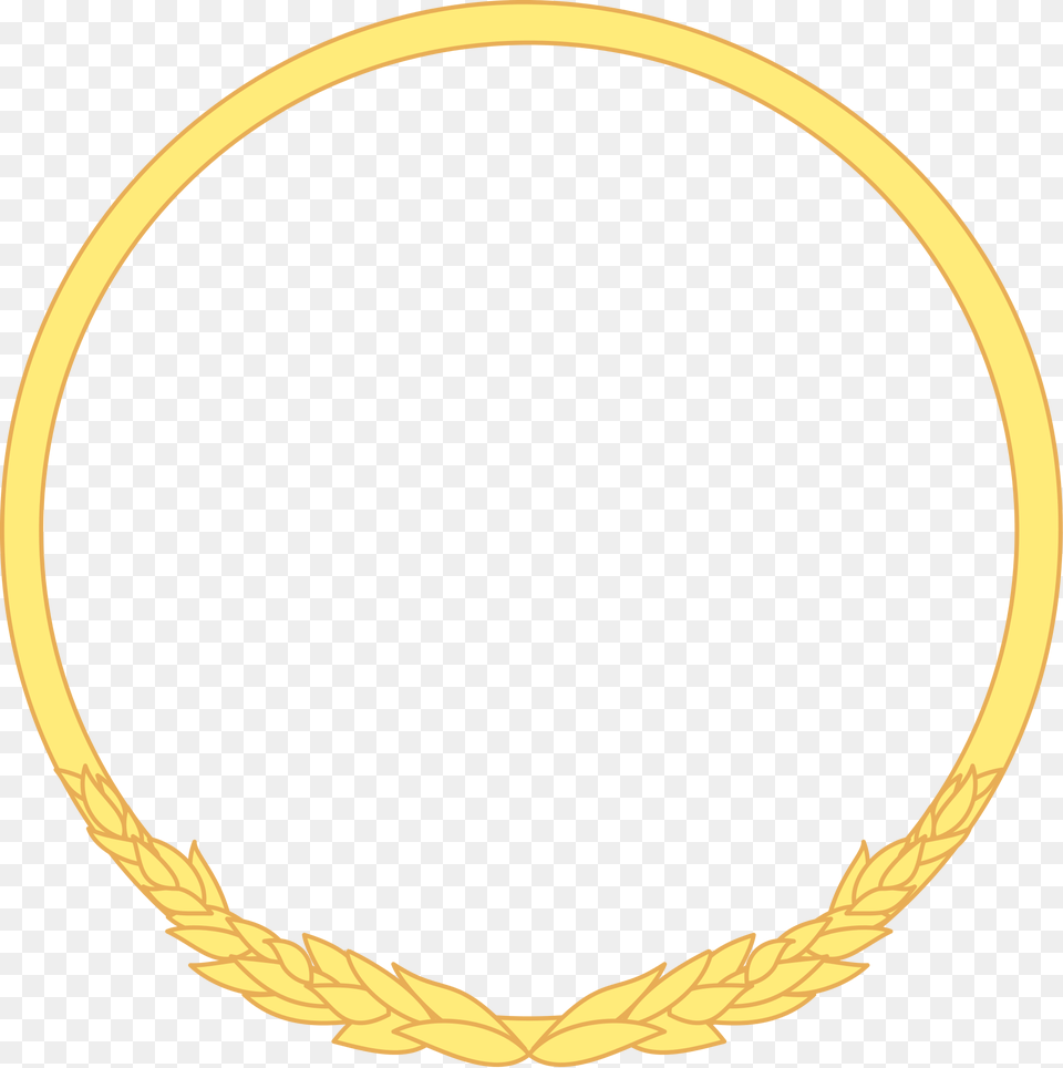 Yellow Frame With A Wreath, Oval Png Image