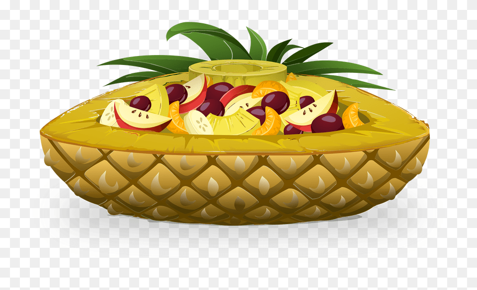 Yellow Frout Slices Half Pineapple Clipart, Food, Fruit, Plant, Produce Png Image