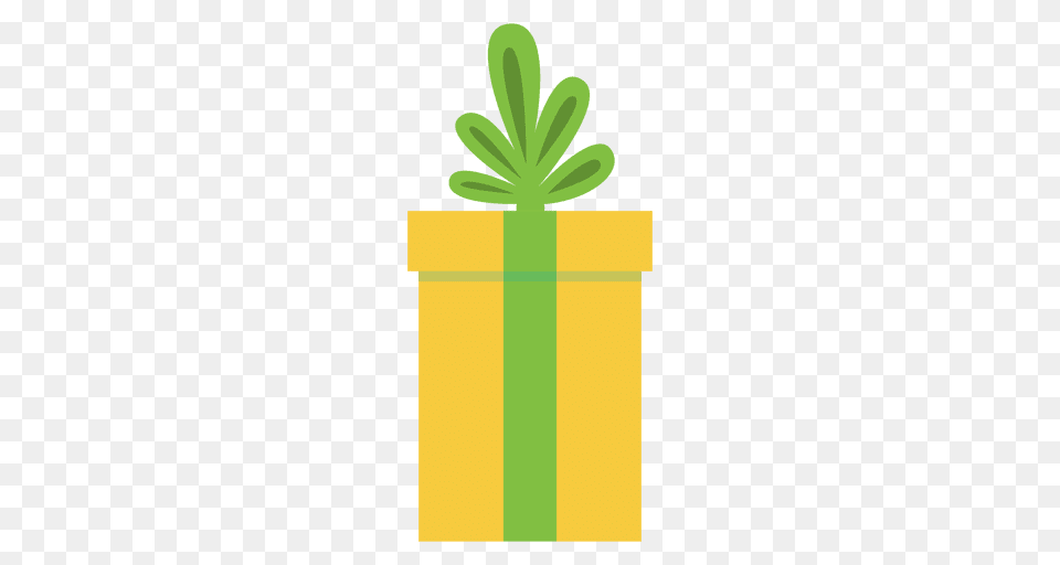 Yellow Gift Box Green Bow Icon, Plant, Potted Plant, Jar, Planter Png