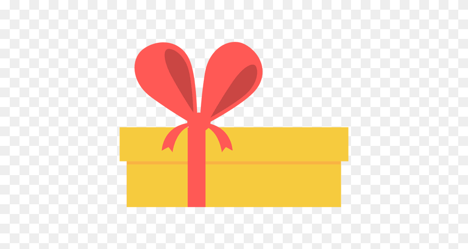 Yellow Gift Box Pink Bow Icon Free Png