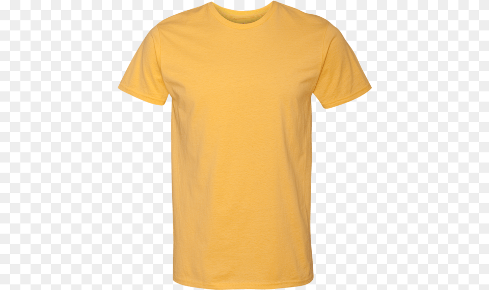 Yellow Gildan Shirt, Clothing, T-shirt Png Image