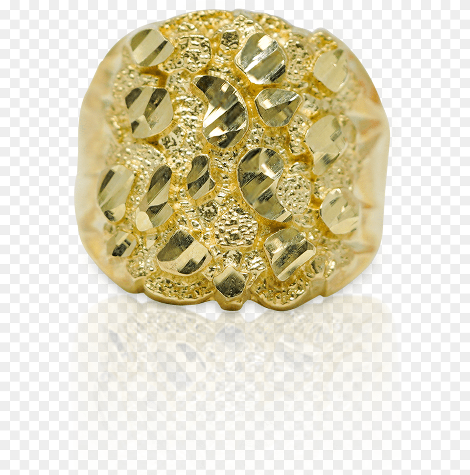 Yellow Gold 10k Nugget Ring Ring, Accessories, Diamond, Gemstone, Jewelry Free Png Download