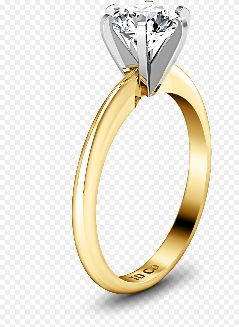 Yellow Gold 6 Prong Solitaire, Accessories, Jewelry, Ring, Diamond Free Png Download