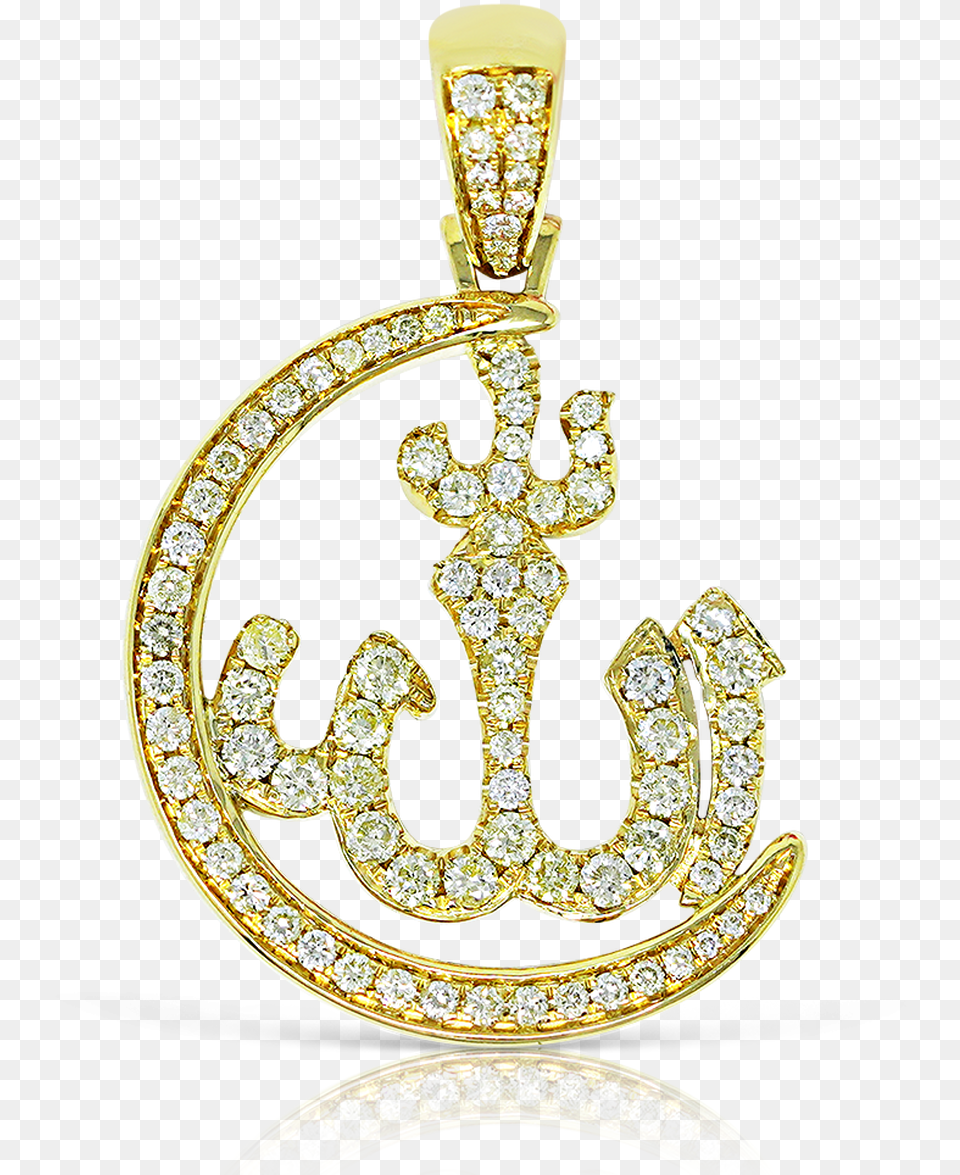 Yellow Gold Allah Pendant Pendant, Accessories, Diamond, Gemstone, Jewelry Free Png Download