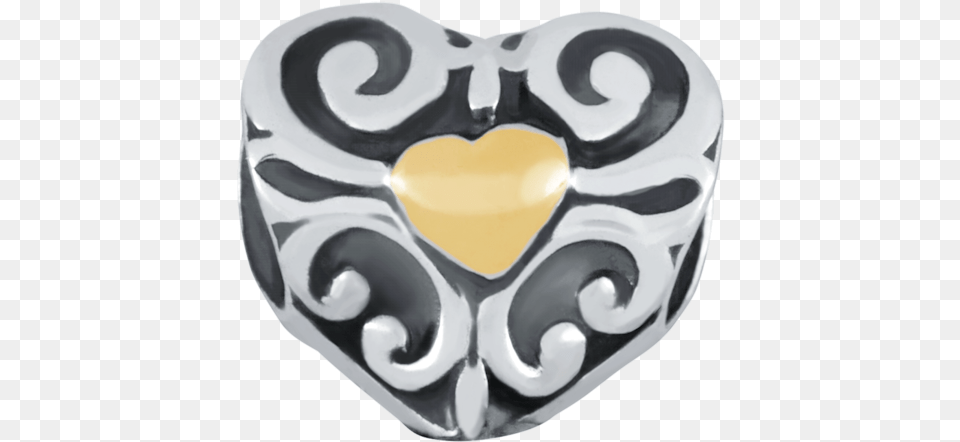 Yellow Gold Amp Sterling Silver Heart Charm By Emma Silver Png Image