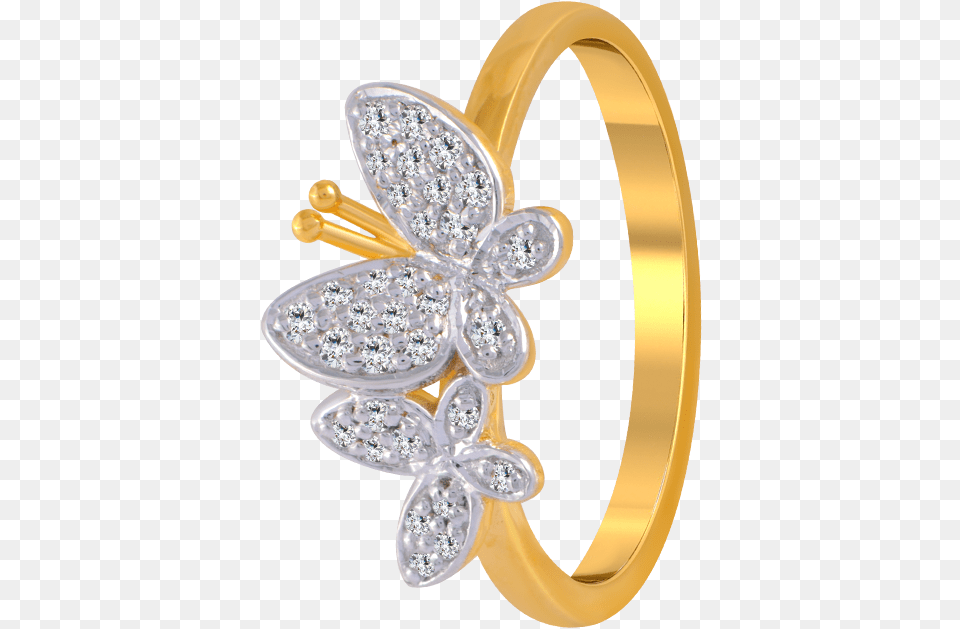 Yellow Gold And American Diamond Ring For Women Engagement Ring, Accessories, Gemstone, Jewelry Free Transparent Png