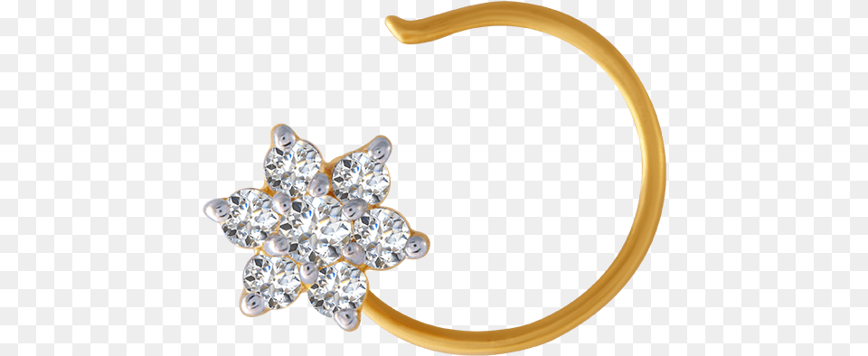Yellow Gold And Diamond Nose Pin For Women, Accessories, Earring, Gemstone, Jewelry Png