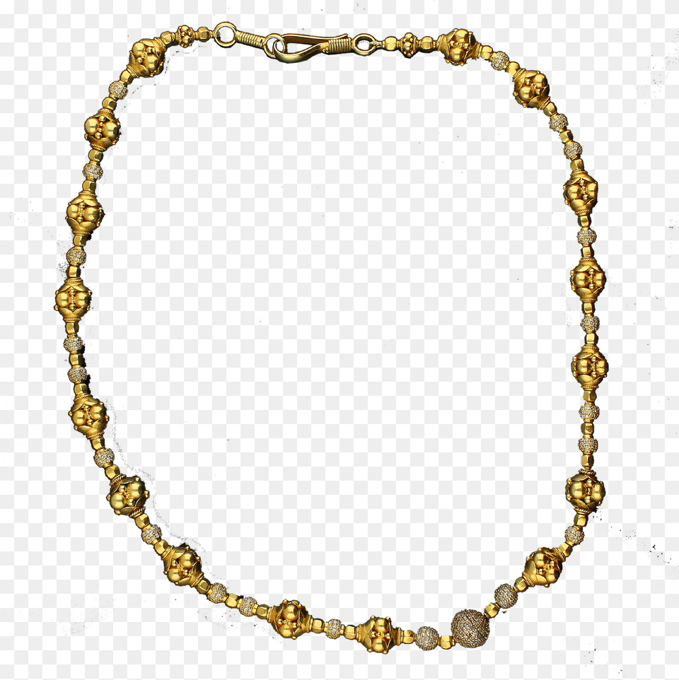 Yellow Gold And Diamond Set Bead Necklace Chain, Accessories, Jewelry, Bracelet Free Transparent Png