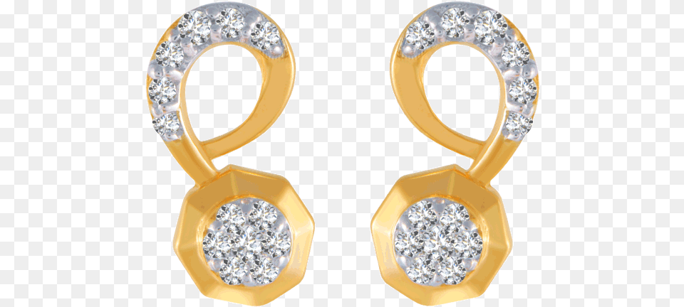 Yellow Gold And Diamond Stud Earrings For Women Earrings, Accessories, Earring, Gemstone, Jewelry Free Transparent Png