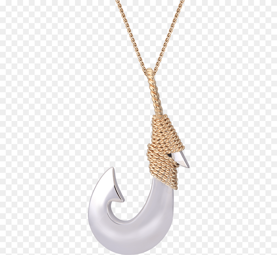 Yellow Gold And Silver Fish Hook Pendant Hook Necklace, Accessories, Electronics, Hardware, Jewelry Png Image