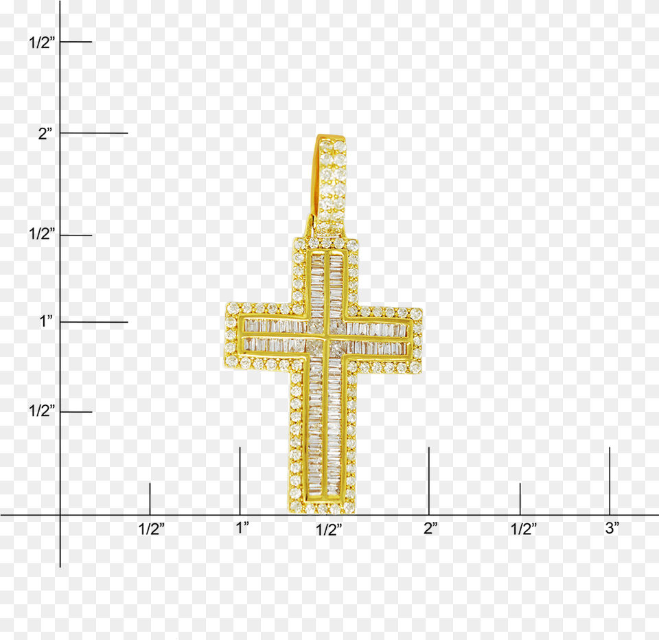 Yellow Gold Andy Baguette Cross Pendant Cross, Symbol, Accessories Free Transparent Png