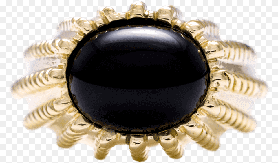 Yellow Gold Bold Onyx Dome Ring Pearl, Accessories, Jewelry, Gemstone, Person Free Transparent Png