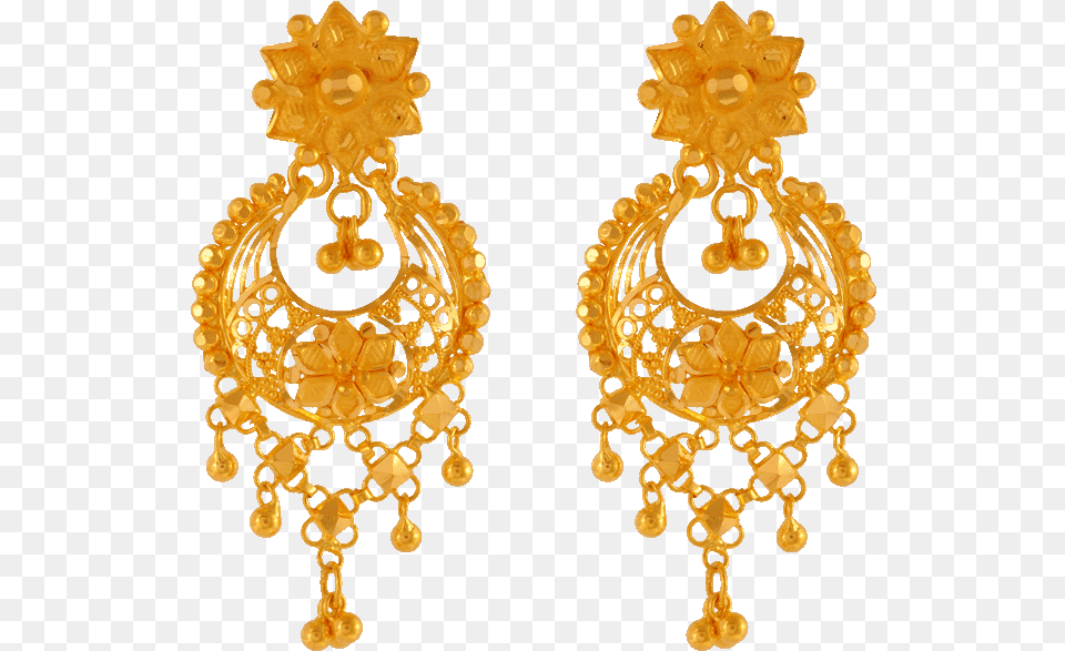 Yellow Gold Chandbali Earrings For Women Earring Pc Chandra Jewellers, Accessories, Jewelry, Female, Bride Free Transparent Png