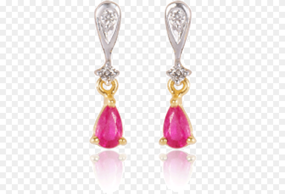 Yellow Gold Diamond And Ruby Clip On Earring For Earrings, Accessories, Jewelry, Gemstone Free Png Download