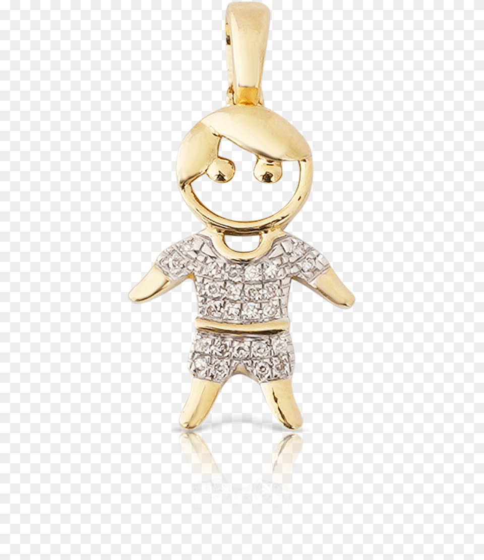 Yellow Gold Diamond Boy Pendant Figurine, Accessories, Jewelry, Adult, Female Free Png Download