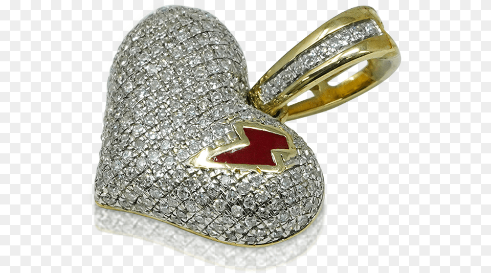 Yellow Gold Diamond Ladies Bolt Heart Pendant Beanie, Accessories, Jewelry, Gemstone, Locket Png Image
